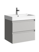 Тумба с раковиной Aqwella 5 stars Geometria 65 подвесная, 2 ящика, серый туман