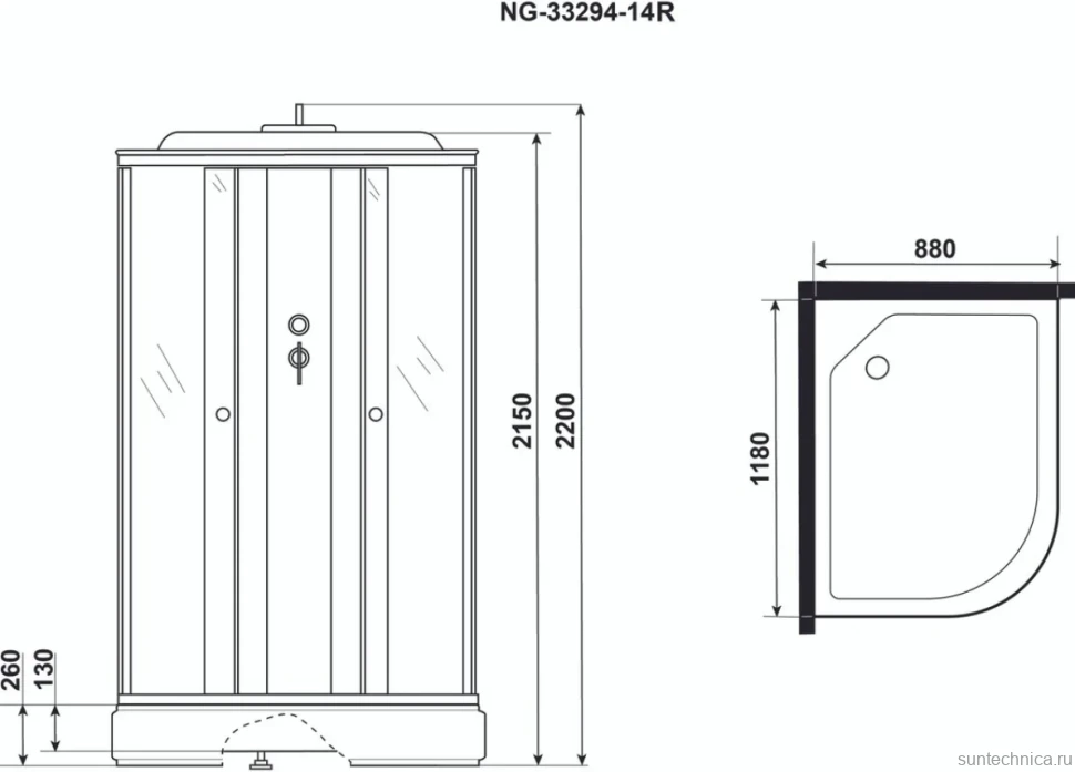 Душевая кабина Niagara Classic NG-33294-14R 120x90 см