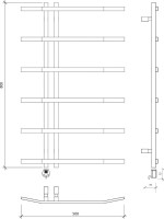 Полотенцесушитель электрический Secado Милето 80х7х50 85x50 см, подключение слева, черный матовый, лесенка, дуга