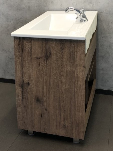 Тумба с раковиной Comforty Марио 75 напольная, темный дуб