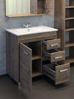 Тумба с раковиной Comforty Марио 75 напольная, темный дуб