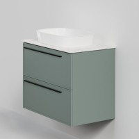 Тумба с раковиной La Fenice Elba Twin 80 подвесная, grigio, столешница белый мрамор, раковина белая матовая