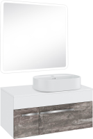 Мебель для ванной комнаты Runo Вудлайн 85 железный камень, раковина Nuovo 50