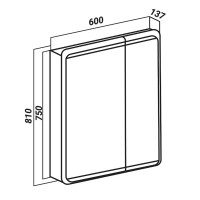 Зеркало-шкаф Runo Эрика 60 Зеркало-шкаф Runo Эрика 60
