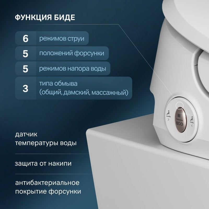 Умный унитаз подвесной AM.PM Func C8F1702SC безободковый, с микролифтом
