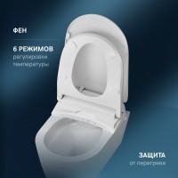 Умный унитаз подвесной AM.PM Func C8F1702SC безободковый, с микролифтом