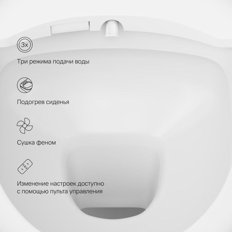Умный унитаз подвесной AM.PM Func C8F1702SC безободковый, с микролифтом