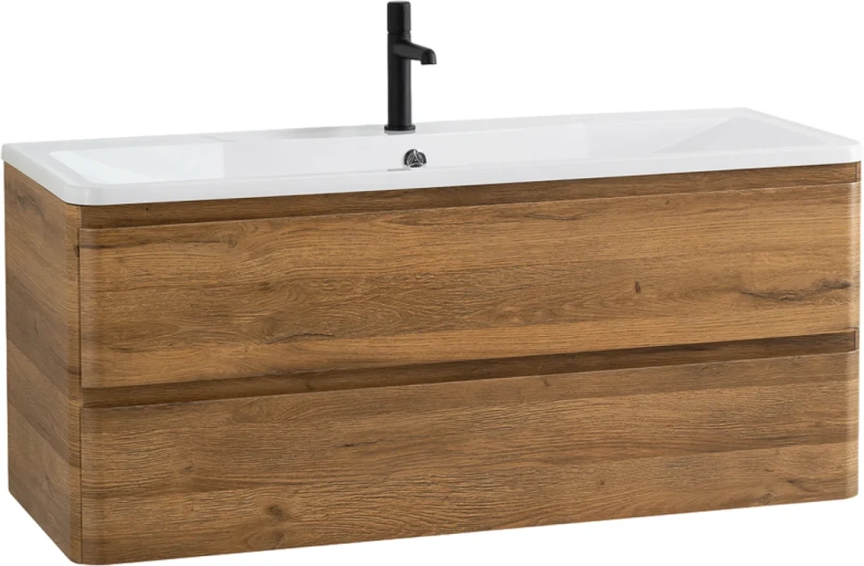 Тумба с раковиной BelBagno Albano 120 подвесная, rovere rustico, белая глянцевая раковина