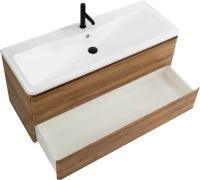 Тумба с раковиной BelBagno Albano 120 подвесная, rovere rustico, белая глянцевая раковина