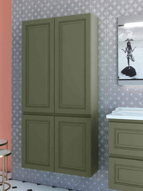 Шкаф-пенал для ванной Caprigo Wales Смальти 80 олива