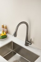 Смеситель для кухни BELZ B816 B74816-3 оружейная сталь