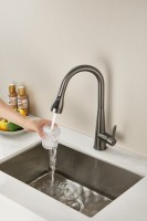 Смеситель для кухни BELZ B816 B74816-3 оружейная сталь