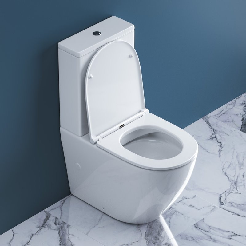 Унитаз-компакт напольный BelBagno Sfera-r BB2141CPR безободковый, крышка BB870SC с микролифтом, бачок BB2141T