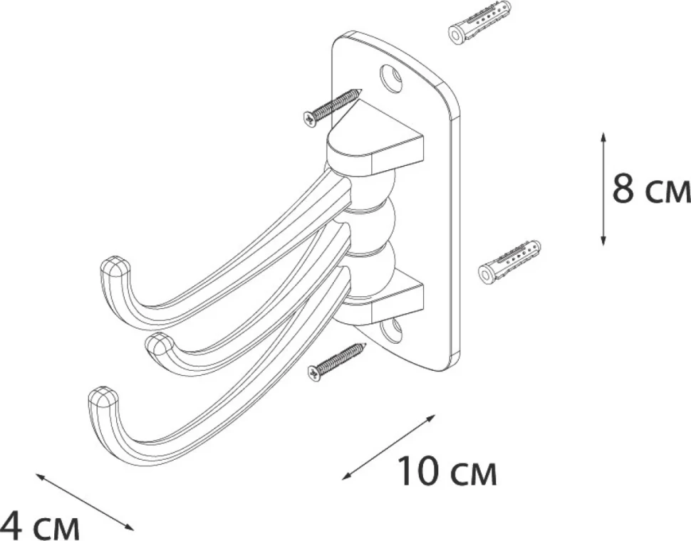 Крючок Fixsen Equipment хром, поворотный, тройной