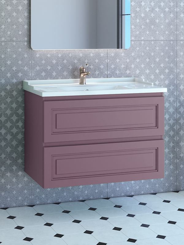 Тумба с раковиной Caprigo Wales Смальти 90 лиловая