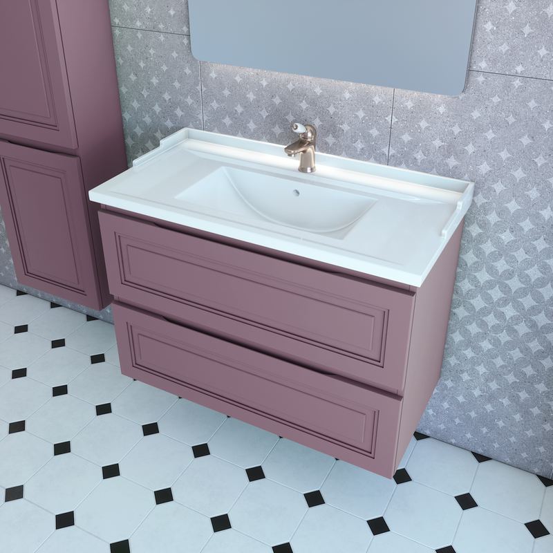 Тумба с раковиной Caprigo Wales Смальти 90 лиловая