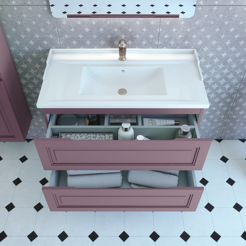 Тумба с раковиной Caprigo Wales Смальти 90 лиловая