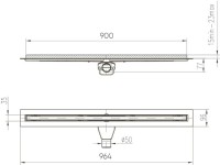 Душевой трап (лоток) Veconi Slim Line 900 хром матовый