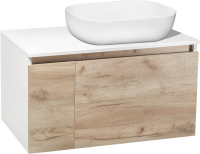 Тумба с раковиной Runo Бари 80 крафтовый дуб, раковина Cuatro 50