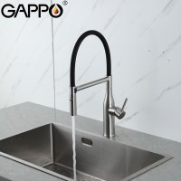 Смеситель для кухни Gappo G4098-25 с гибким изливом, сатин