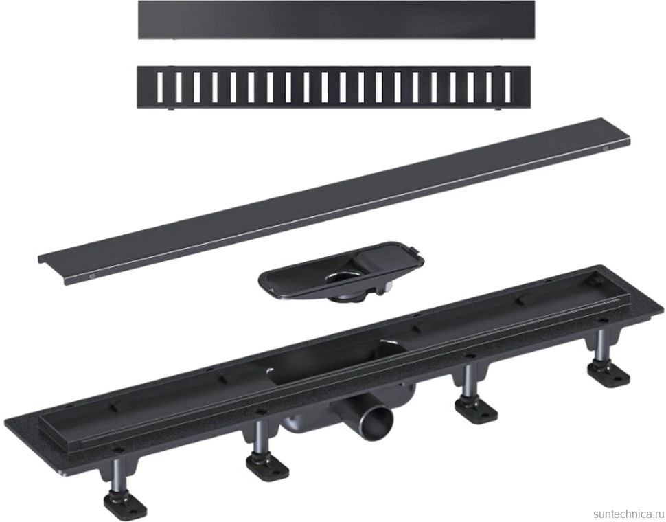 Душевой трап Good Door ТЛ00036 84,5x5,3 см, черный