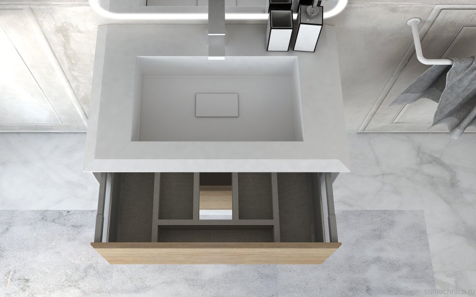 Тумба с раковиной Cezares Bellagio 70 rovere tabacco