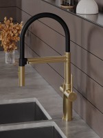 Смеситель для кухни Agger Elegant A3252599 с гибким изливом, золото матовое