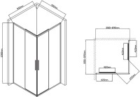 Душевой уголок Vincea Slim-U VSS-2SU900CLB 90x90 см, профиль матовый черный, стекло прозрачное