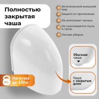 Унитаз подвесной Grossman Торнадо GR-4455SQC безободковый, с микролифтом