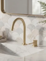Смеситель для раковины AltroBagno Биланча 010903BG матовое золото Смеситель для раковины AltroBagno Биланча 010903BG матовое золото