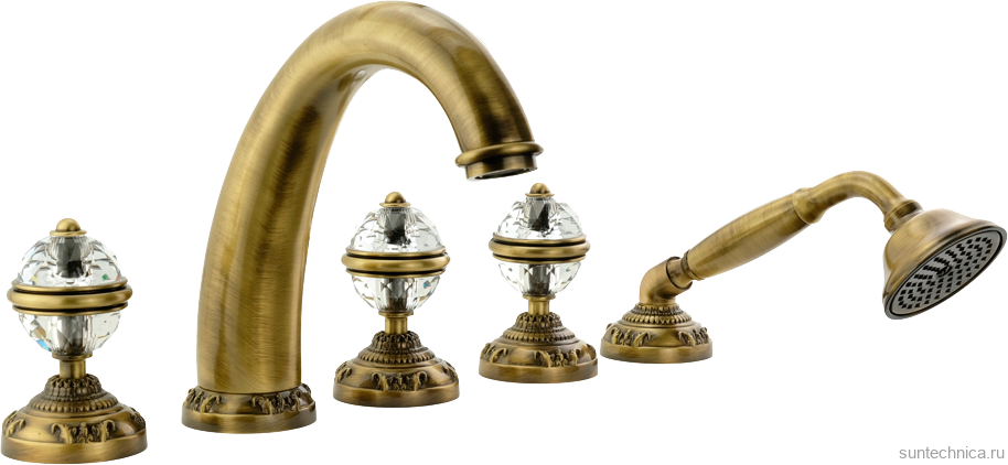 Смеситель на борт ванны Migliore Cristalia 18581 бронза