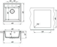 Комплект Мойка Lemark Hanka 450 9910007 антрацит + Смеситель Comfort LM3061PAN антрацит