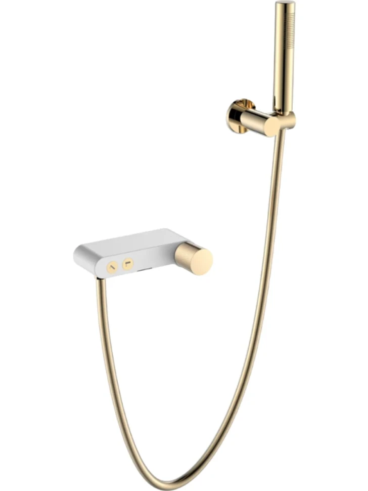 Смеситель для ванны с душем Boheme Stick 123-WG.2 white touch gold