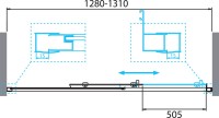 Душевая дверь в нишу BelBagno Due BF-1-130-C-Cr
