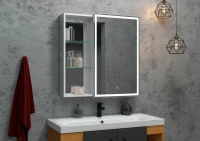 Зеркало-шкаф CONTINENT Aperio R 80х80 с подсветкой
