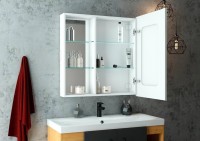 Зеркало-шкаф CONTINENT Aperio R 80х80 с подсветкой Зеркало-шкаф CONTINENT Aperio R 80х80 с подсветкой