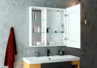 Зеркало-шкаф CONTINENT Aperio R 80х80 с подсветкой