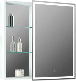 Зеркало-шкаф CONTINENT Aperio R 80х80 с подсветкой
