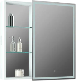 Зеркало-шкаф CONTINENT Aperio R 80х80 с подсветкой