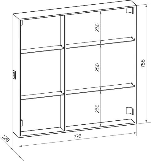 Зеркало-шкаф CONTINENT Aperio R 80х80 с подсветкой