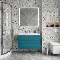 Тумба под раковину Art&Max Platino 90, подвесная, бирюзовая матовая