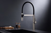 Смеситель для кухни Paulmark Leader Le214101-BS с гибким изливом, брашированная сталь