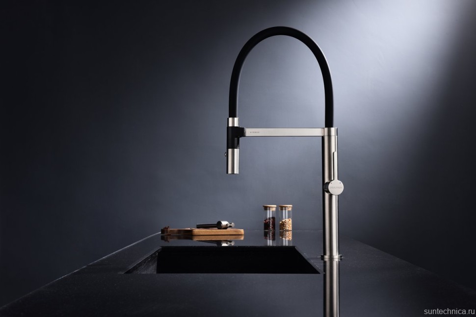 Смеситель для кухни Paulmark Leader Le214101-BS с гибким изливом, брашированная сталь