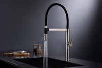 Смеситель для кухни Paulmark Leader Le214101-BS с гибким изливом, брашированная сталь