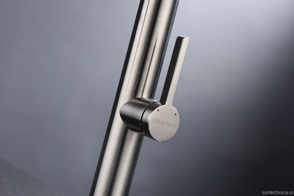 Смеситель для кухни Paulmark Leader Le214101-BS с гибким изливом, брашированная сталь