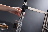 Смеситель для кухни Paulmark Leader Le214101-BS с гибким изливом, брашированная сталь