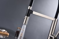 Смеситель для кухни Paulmark Leader Le214101-BS с гибким изливом, брашированная сталь