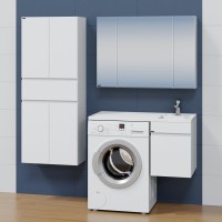 Тумба с раковиной СаНта Марс 38, R 1 ящик, подвесная, для стиральной машины