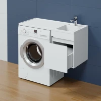 Тумба с раковиной СаНта Марс 38, R 1 ящик, подвесная, для стиральной машины