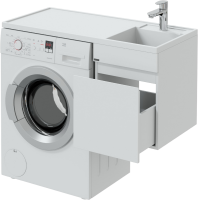 Тумба с раковиной СаНта Марс 38, R 1 ящик, подвесная, для стиральной машины